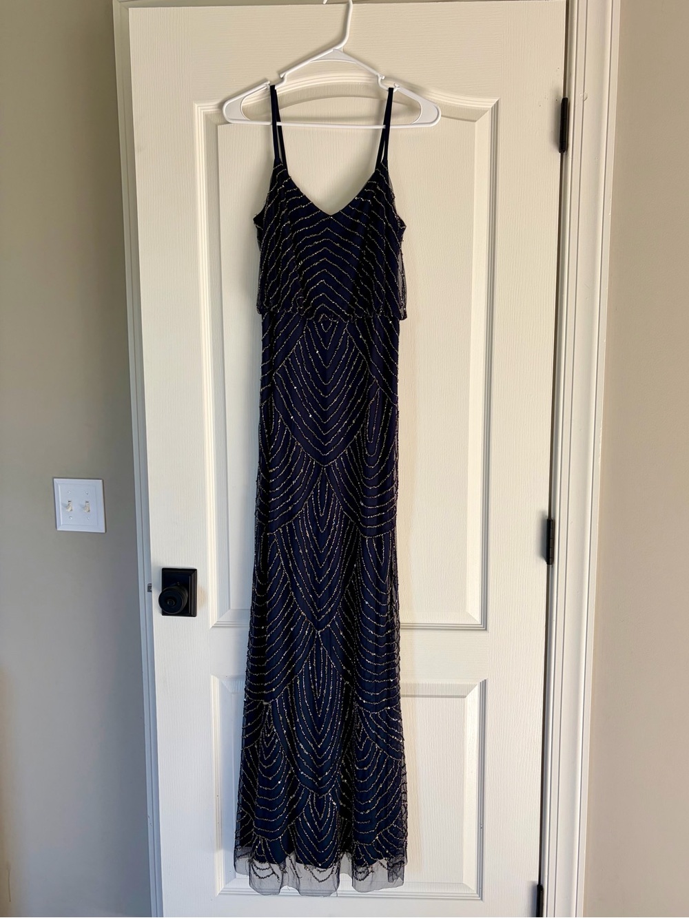 Adrianna Papell Navy Beaded Dress